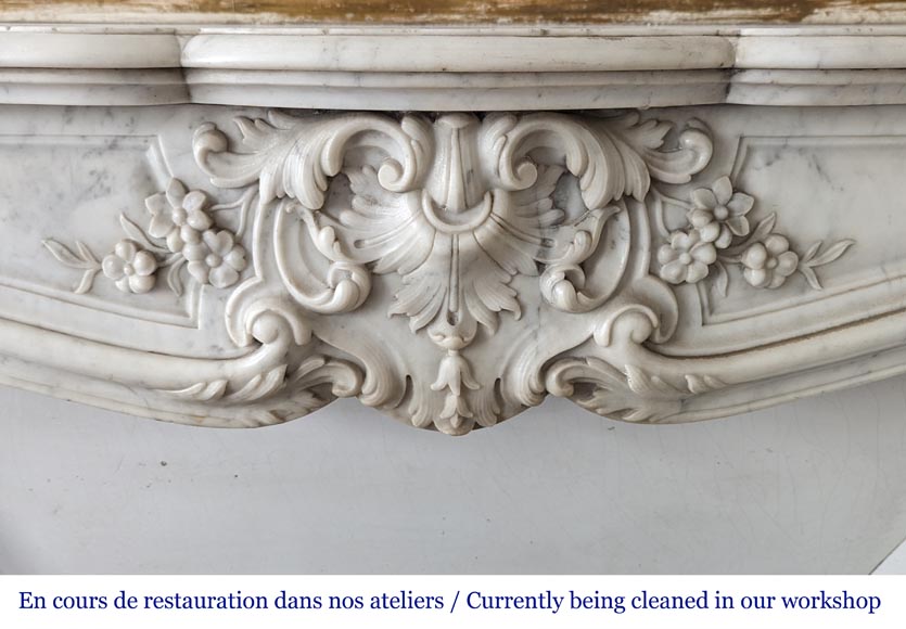 Louis XV style mantel in Carrara marble-1