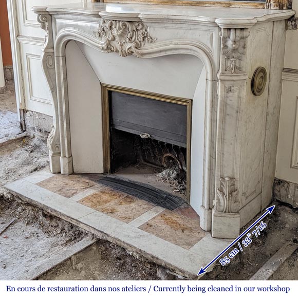 Louis XV style mantel in Carrara marble-6