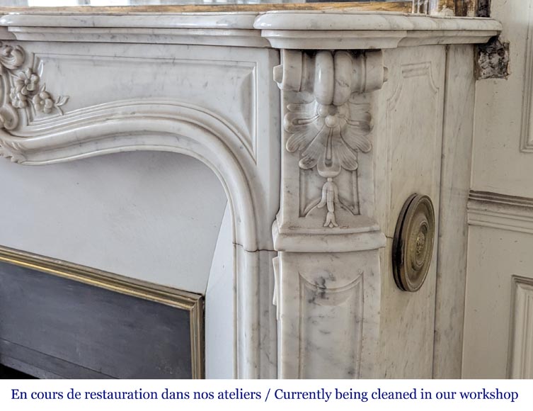 Louis XV style mantel in Carrara marble-7
