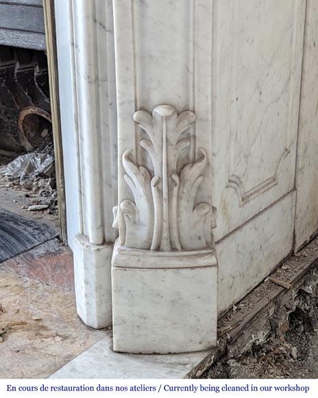 Louis XV style mantel in Carrara marble-8
