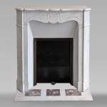 Louis XV style Pompadour mantel in Carrara marble
