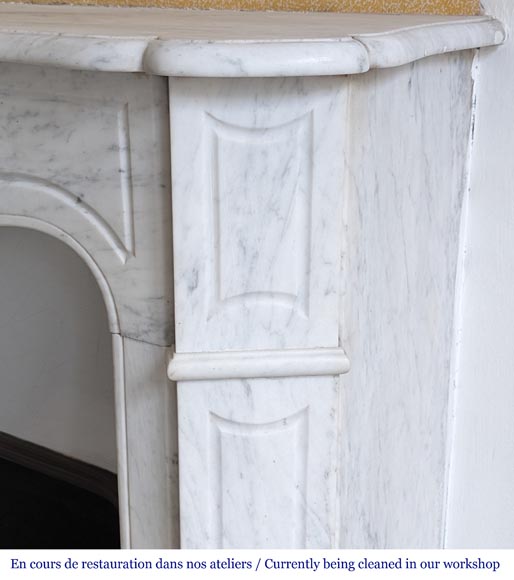 Louis XV style Pompadour mantel in Carrara marble-6
