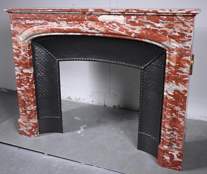 Louis XIV style mantel in red Languedoc marble-5