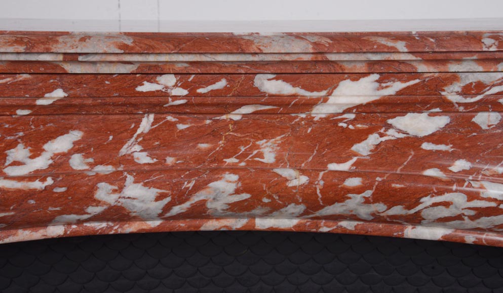 Louis XIV style mantel in red Languedoc marble-1