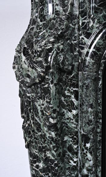 Louis XV style mantel in Vert de Mer marble-6