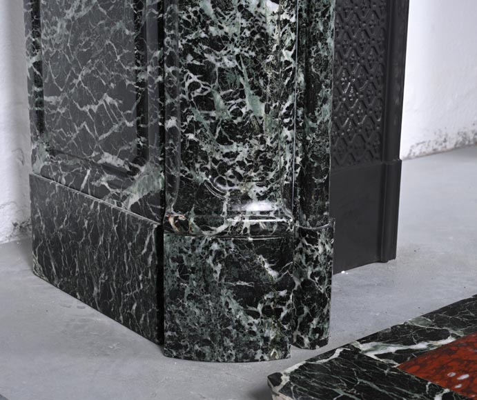 Louis XV style mantel in Vert de Mer marble-7