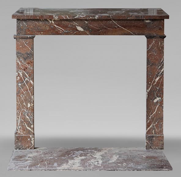 Louis XVI style mantel in Rouge du Nord marble-0