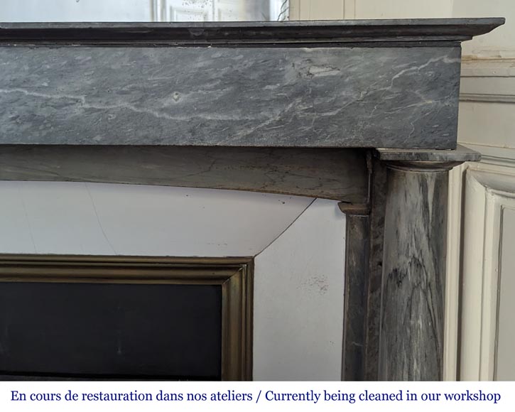 Directoire style mantel with detached columns in Turquin marble-7