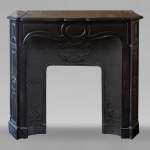 Louis XV style Pompadour mantel in fine black marble from Belgium