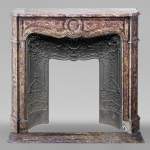 Louis XV style Pompadour mantel in Brocatelle marble