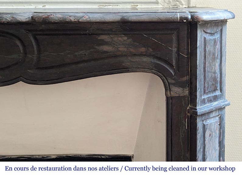 Louis XV style Pompadour mantel in Campan marble-6