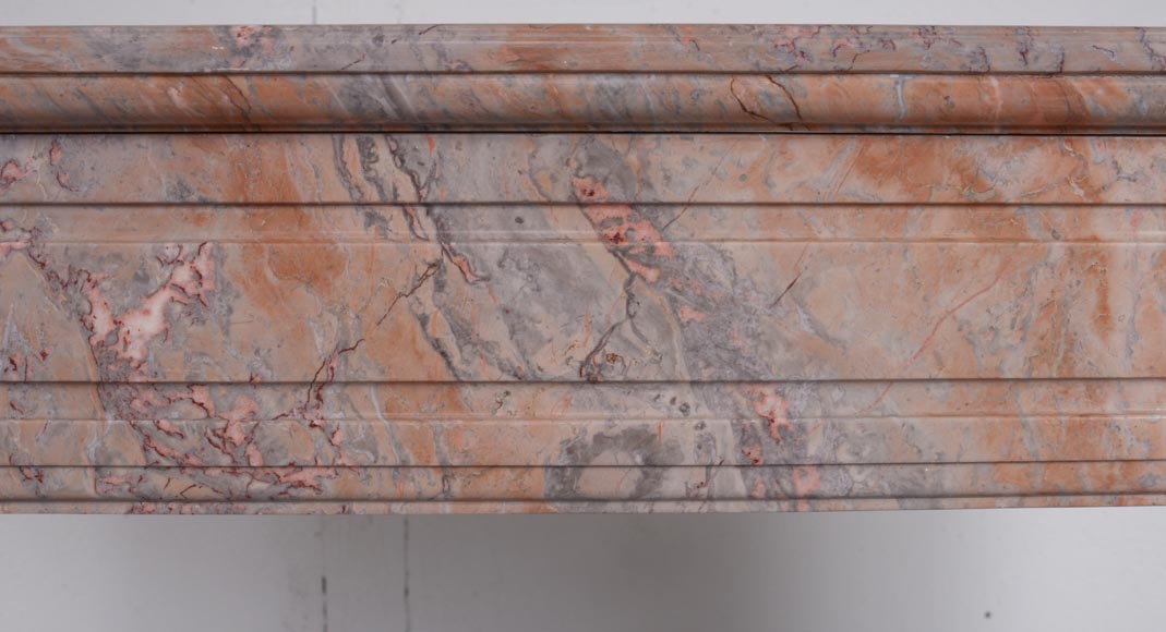 Louis XVI style molded Enjugerais marble mantel-1