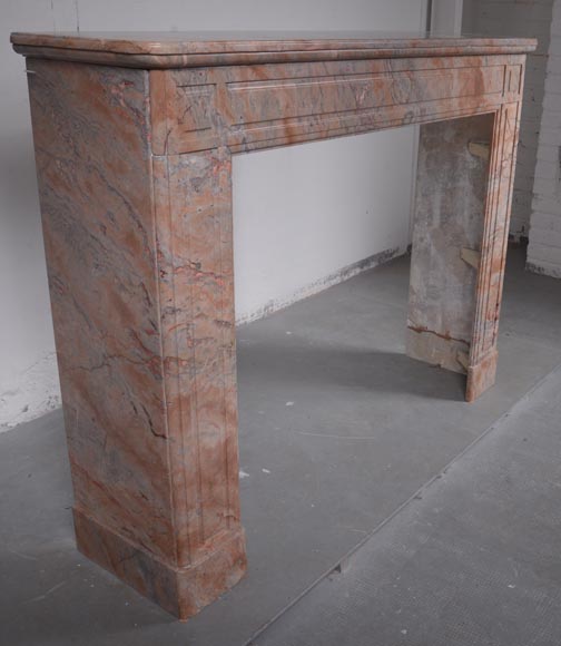 Louis XVI style molded Enjugerais marble mantel-2