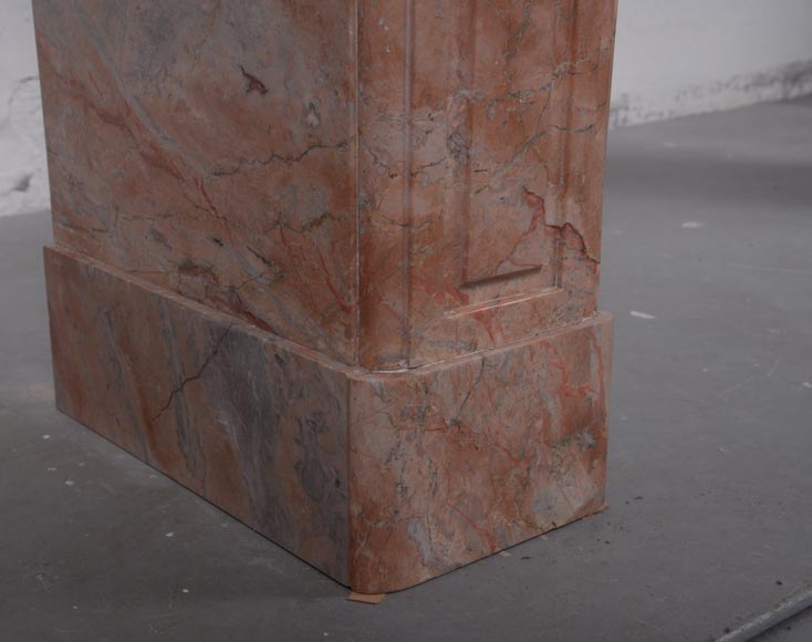 Louis XVI style molded Enjugerais marble mantel-4