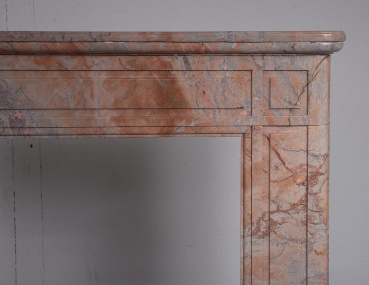Louis XVI style molded Enjugerais marble mantel-6