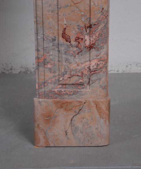 Louis XVI style molded Enjugerais marble mantel-7