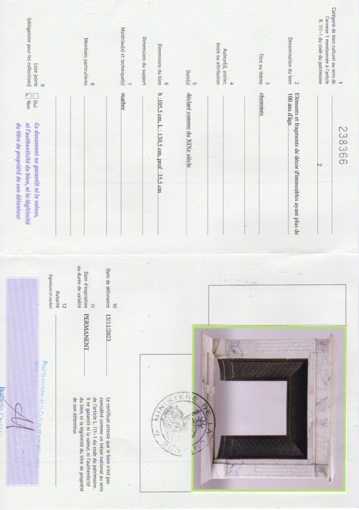 Export certificate