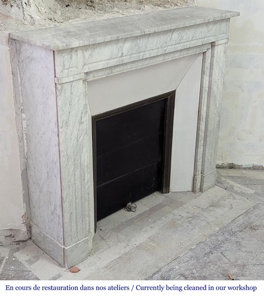 Louis XVI mantel in Carrara marble-2