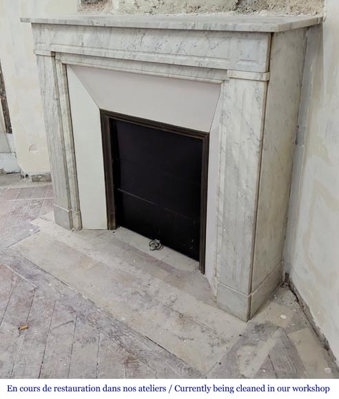 Louis XVI mantel in Carrara marble-5