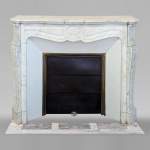 Louis XV style Pompadour mantel in Carrara marble