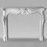 Louis XV style mantel with curved stone carvings