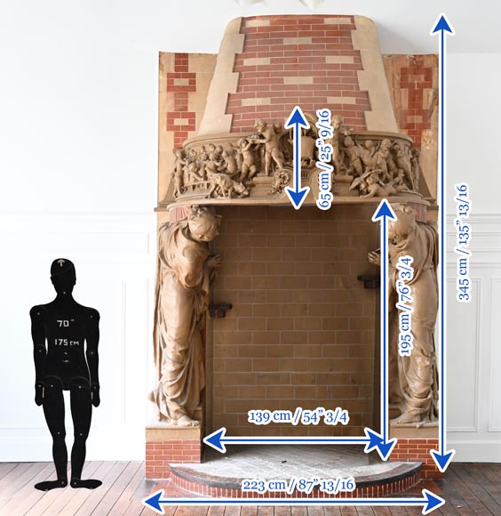 Joseph Chéret, Fireplace featuring two conversing women and putti Joseph Chéret, Fireplace featuring two conversing women and putti-12