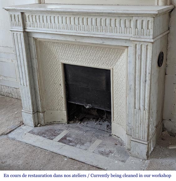 Louis XVI style mantel with Carrara marble jambs-5