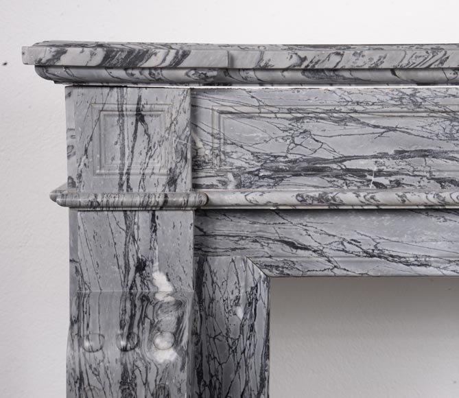 Louis XVI style mantelpiece in Bleu Fleuri marble-3