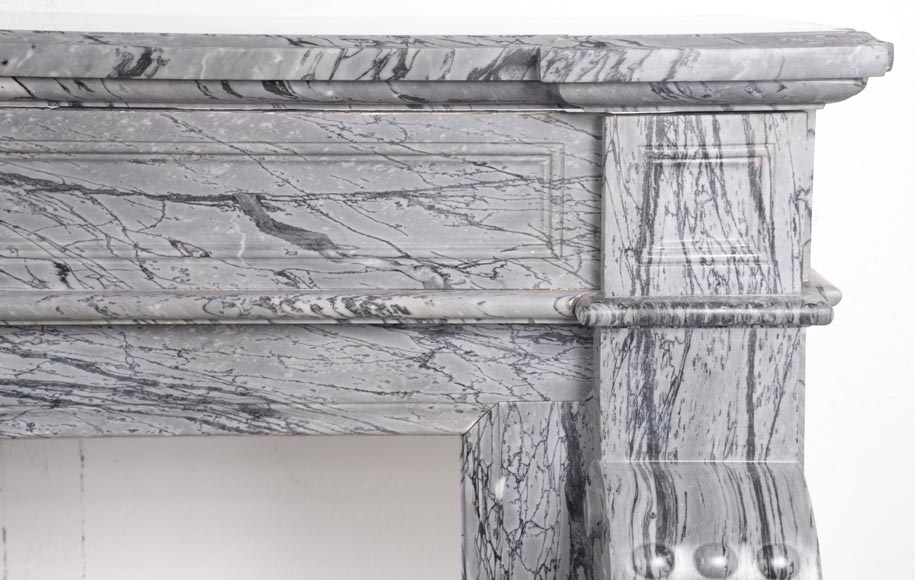 Louis XVI style mantelpiece in Bleu Fleuri marble-6