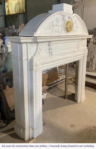 Napoleon III Fireplace with Clock, musical Putti Napoleon III Fireplace with Clock, musical Putti-4