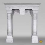 Stone column fireplace
