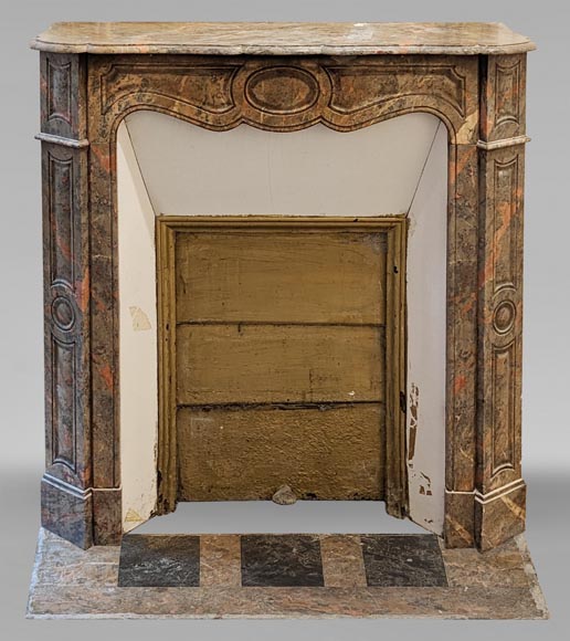 Louis XV style Pompadour mantel in Enjugerais marble-0