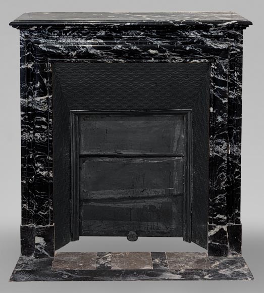 Louis XIV style mantel in Marquina marble with mouldings-0