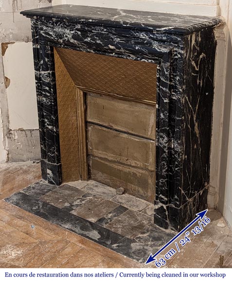 Louis XIV style mantel in Marquina marble with mouldings-5