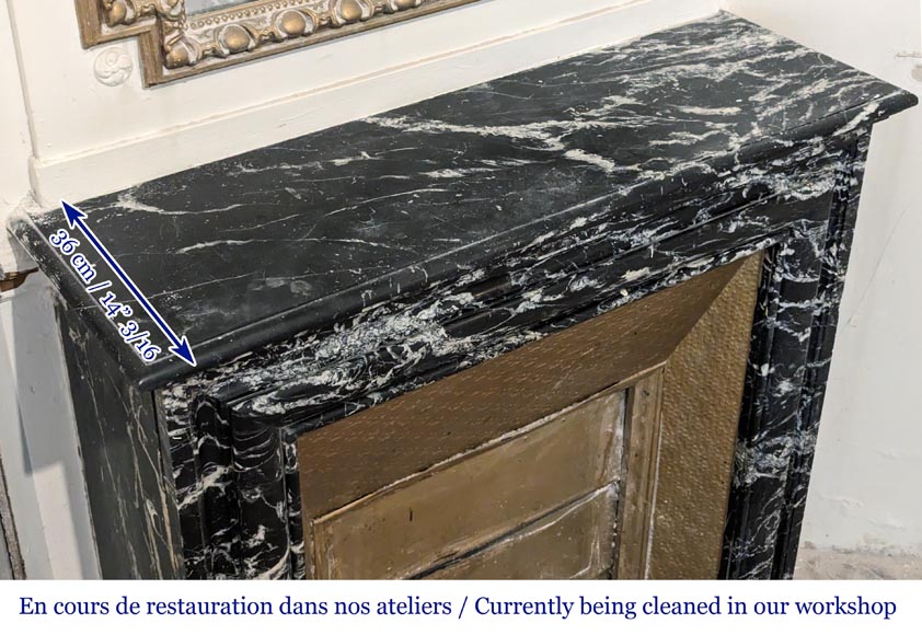 Louis XIV style mantel in Marquina marble with mouldings-9