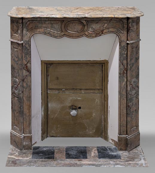 Louis XV style Pompadour mantel in Enjugerais marble-0