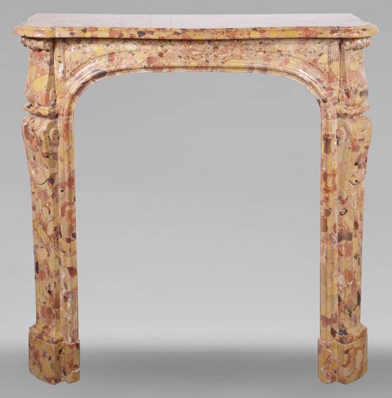 Louis XIV style Pompadour mantel in Aleppo Breche-0