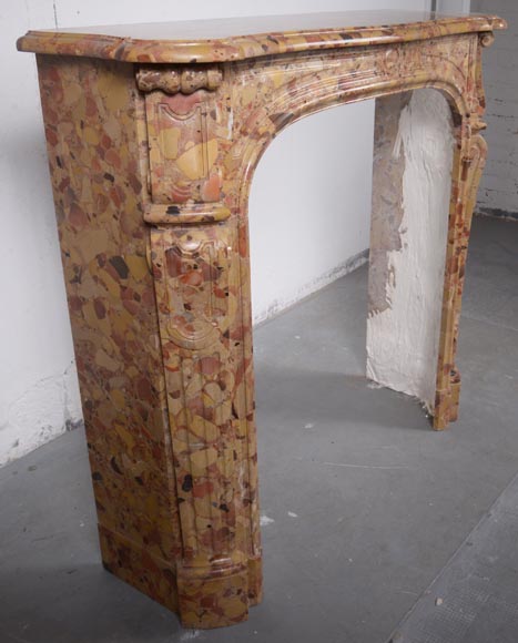 Louis XIV style Pompadour mantel in Aleppo Breche-3