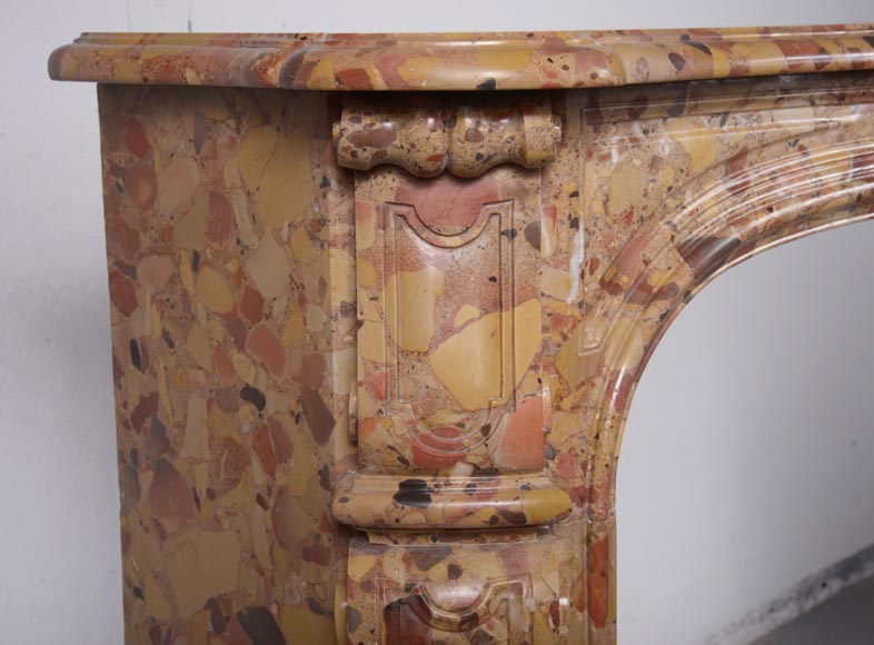 Louis XIV style Pompadour mantel in Aleppo Breche-4