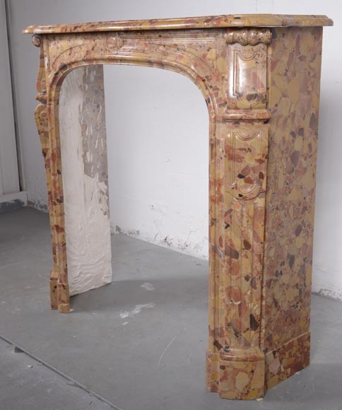 Louis XIV style Pompadour mantel in Aleppo Breche-6