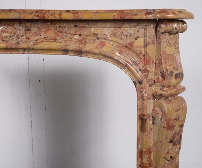 Louis XIV style Pompadour mantel in Aleppo Breche-7