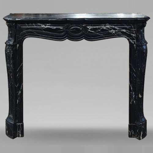 Louis XV style Pompadour mantel in black Marquina marble