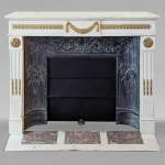 Louis XVI style mantel with garland and frieze of flowers