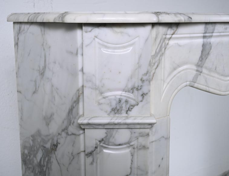 Louis XV style Pompadour mantel in Arabescato marble-3