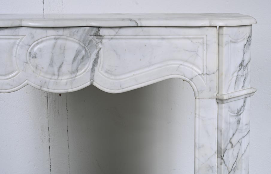 Louis XV style Pompadour mantel in Arabescato marble-6