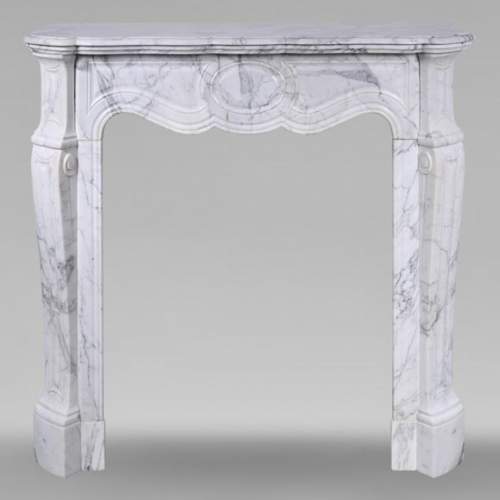 Louis XV style mantel in Arabescato marble