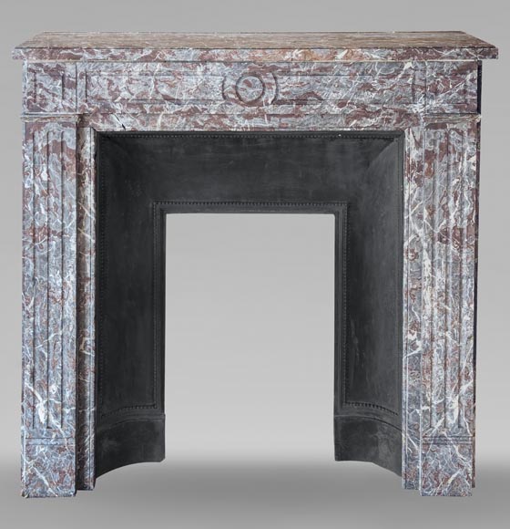 Louis XVI style mantel in Royal Red marble - Marble