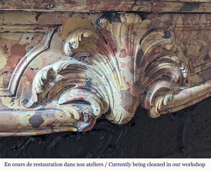 Louis XV style mantel in Aleppo Breche-2