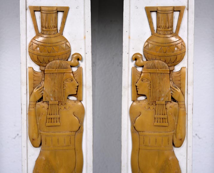 Mantelpiece Adorned with Egyptian-Inspired Motifs, circa 1830-7