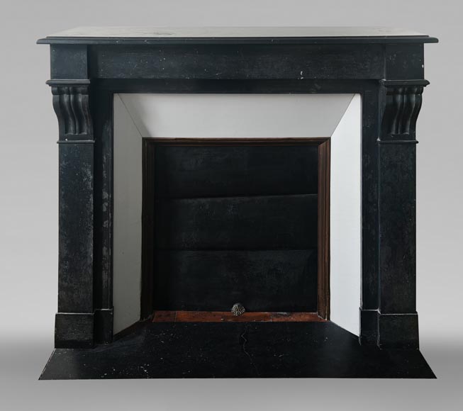 Modillion style fireplace in black marble-0